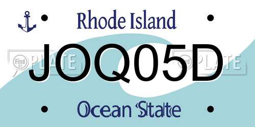 JOQ05D Rhode Island License Plate