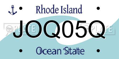 JOQ05Q Rhode Island License Plate