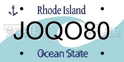 JOQO80 Rhode Island License Plate