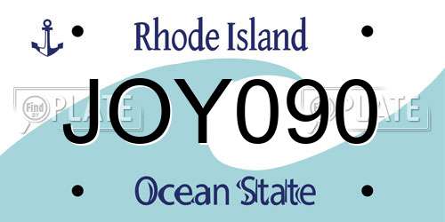 JOY090 Rhode Island License Plate