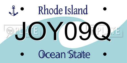 JOY09Q Rhode Island License Plate