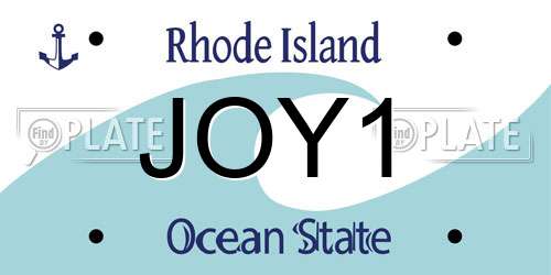 JOY1 Rhode Island License Plate