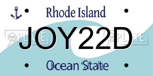 JOY22D Rhode Island License Plate