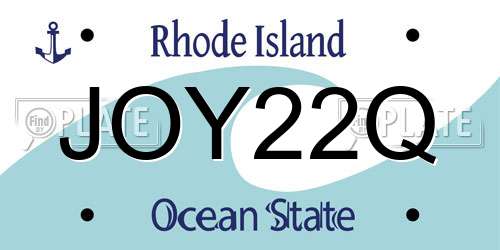 JOY22Q Rhode Island License Plate