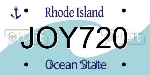 JOY720 Rhode Island License Plate