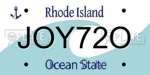 JOY72O Rhode Island License Plate