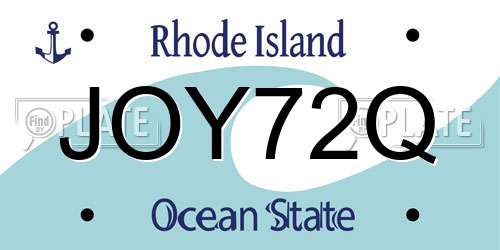 JOY72Q Rhode Island License Plate