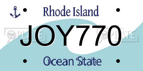 JOY770 Rhode Island License Plate
