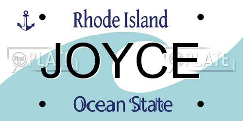 JOYCE Rhode Island License Plate