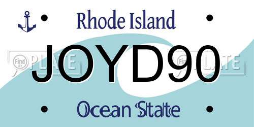 JOYD90 Rhode Island License Plate