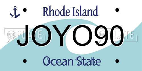 JOYO90 Rhode Island License Plate