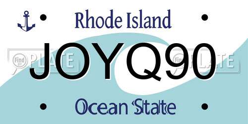 JOYQ90 Rhode Island License Plate
