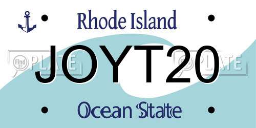 JOYT20 Rhode Island License Plate