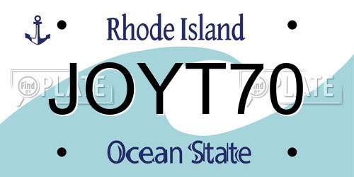 JOYT70 Rhode Island License Plate