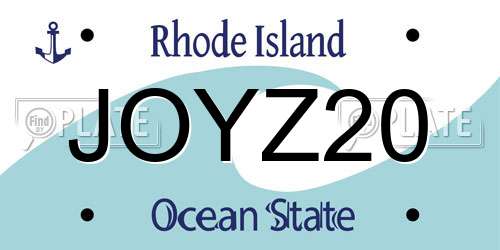 JOYZ20 Rhode Island License Plate