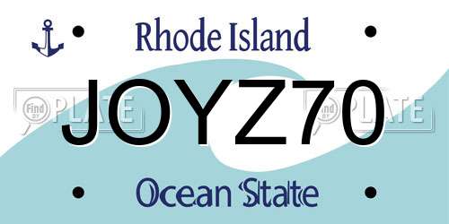 JOYZ70 Rhode Island License Plate