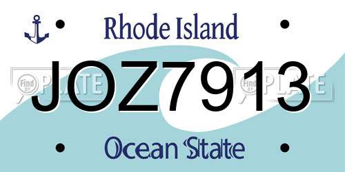 JOZ7913 Rhode Island License Plate