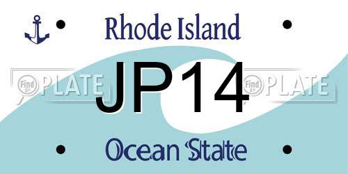JP14 Rhode Island License Plate