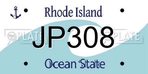 JP308 Rhode Island License Plate