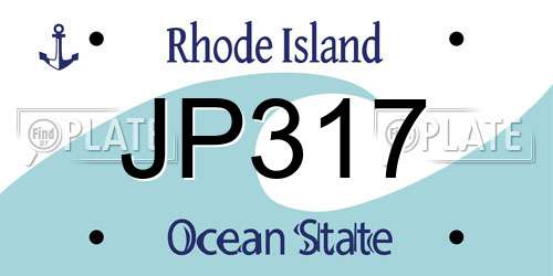 JP317 Rhode Island License Plate