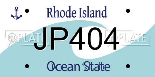 JP404 Rhode Island License Plate
