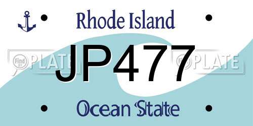 JP477 Rhode Island License Plate