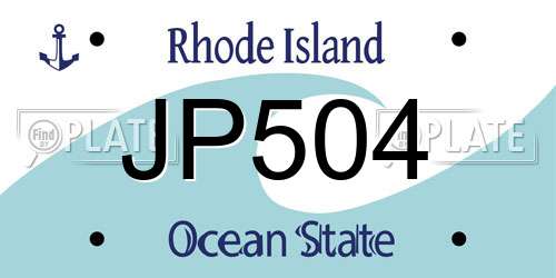 JP504 Rhode Island License Plate