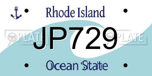 JP729 Rhode Island License Plate
