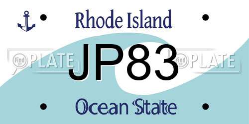 JP83 Rhode Island License Plate
