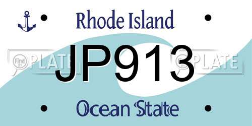 JP913 Rhode Island License Plate