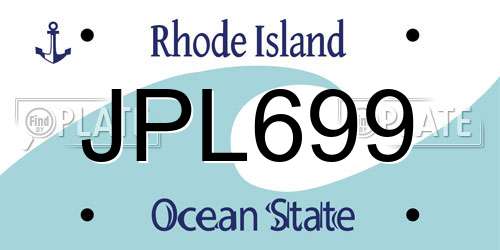 JPL699 Rhode Island License Plate