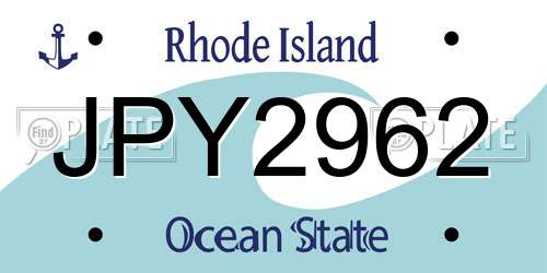 JPY2962 Rhode Island License Plate