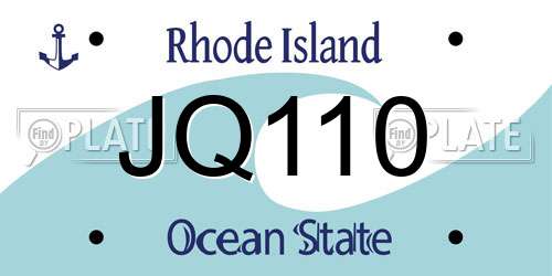 JQ110 Rhode Island License Plate