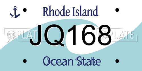 JQ168 Rhode Island License Plate