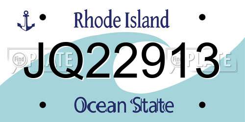 JQ22913 Rhode Island License Plate