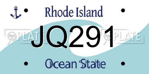 JQ291 Rhode Island License Plate
