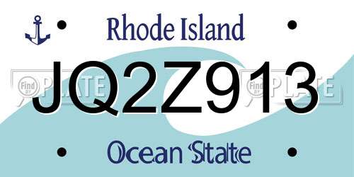 JQ2Z913 Rhode Island License Plate