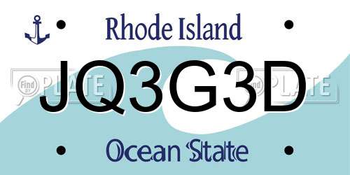 JQ3G3D Rhode Island License Plate