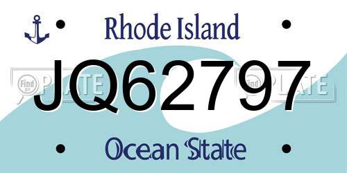 JQ62797 Rhode Island License Plate