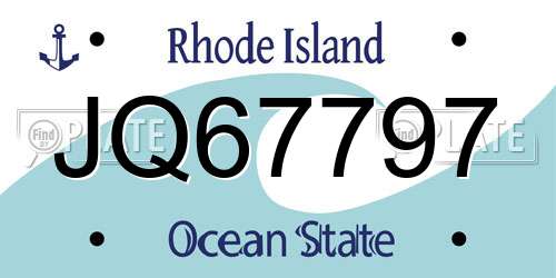 JQ67797 Rhode Island License Plate