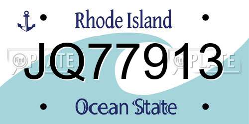 JQ77913 Rhode Island License Plate