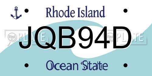 JQB94D Rhode Island License Plate