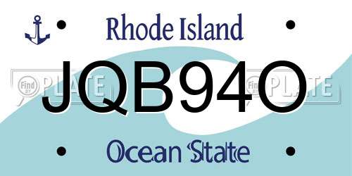 JQB94O Rhode Island License Plate
