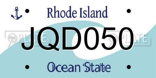 JQD050 Rhode Island License Plate