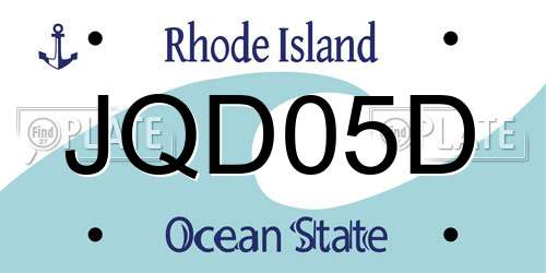JQD05D Rhode Island License Plate