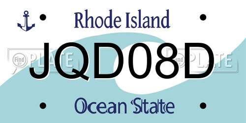 JQD08D Rhode Island License Plate