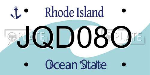 JQD08O Rhode Island License Plate