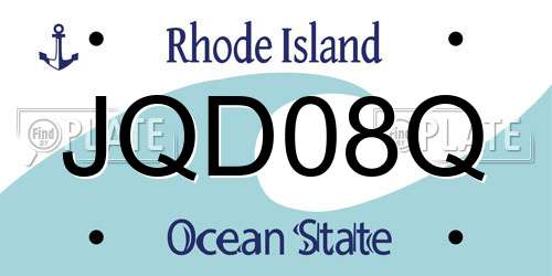 JQD08Q Rhode Island License Plate