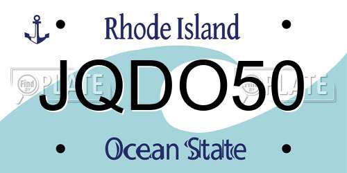 JQDO50 Rhode Island License Plate