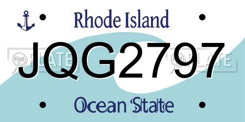 JQG2797 Rhode Island License Plate
